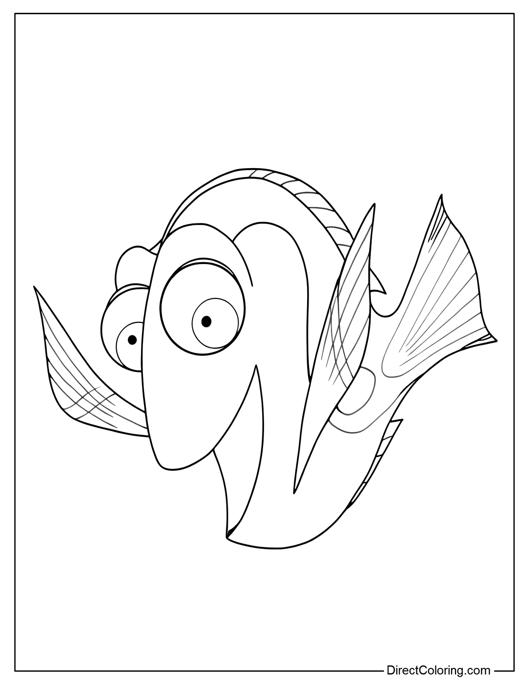 Cute Dory Coloring Page Free